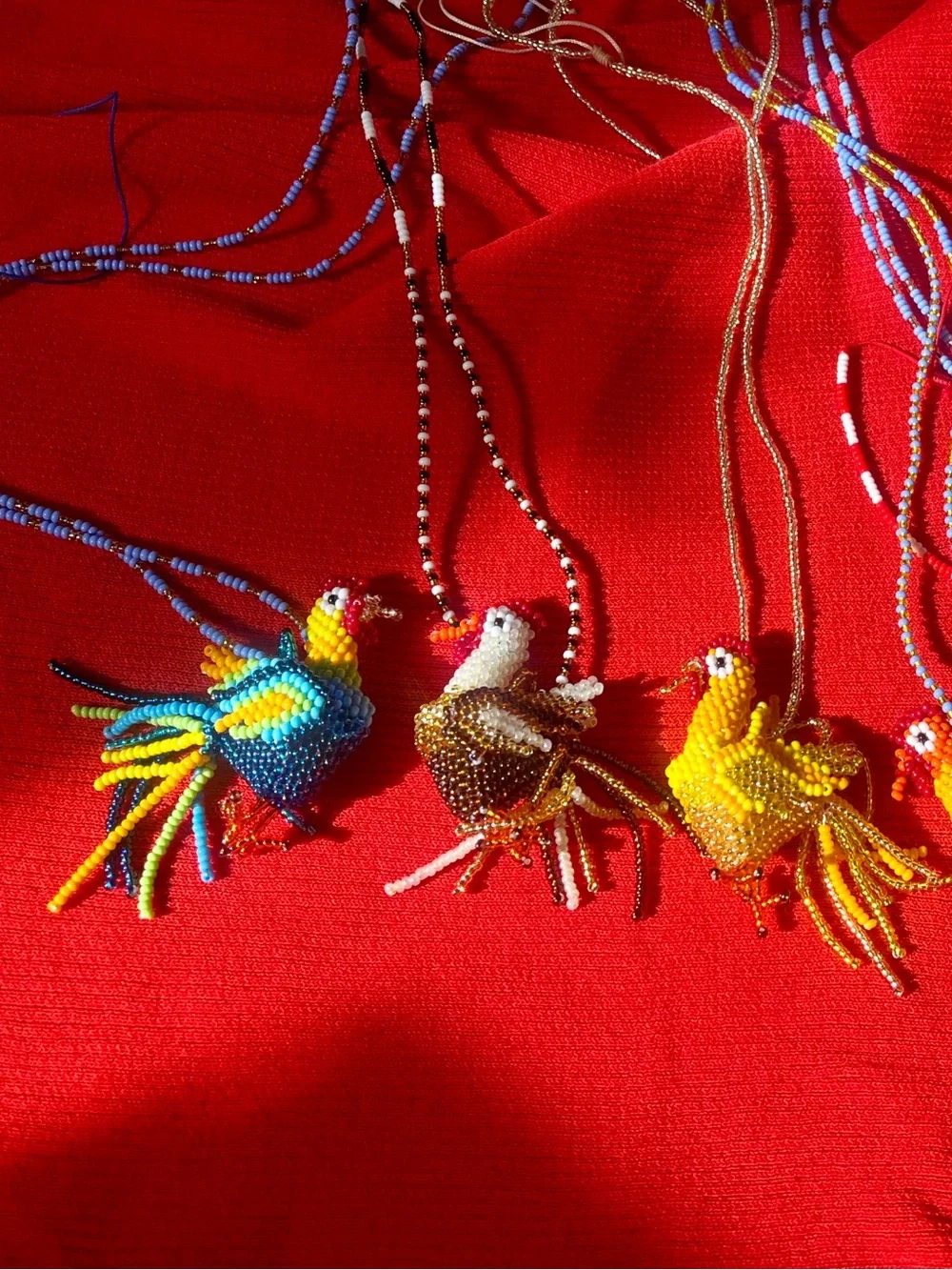 Random Rooster Handmade Beaded Necklace